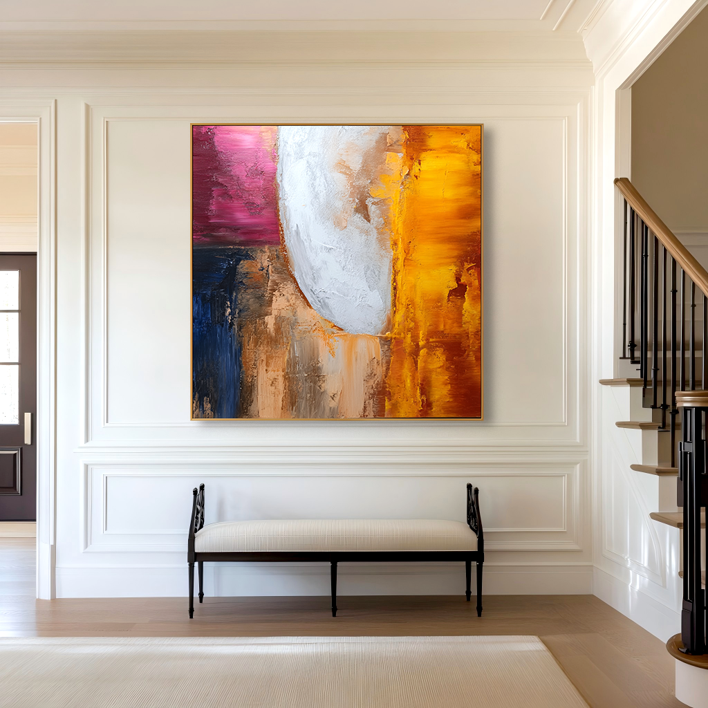 Inner Presence – Hand-Painted Textured Abstract Figurative Wall Art#AB14186