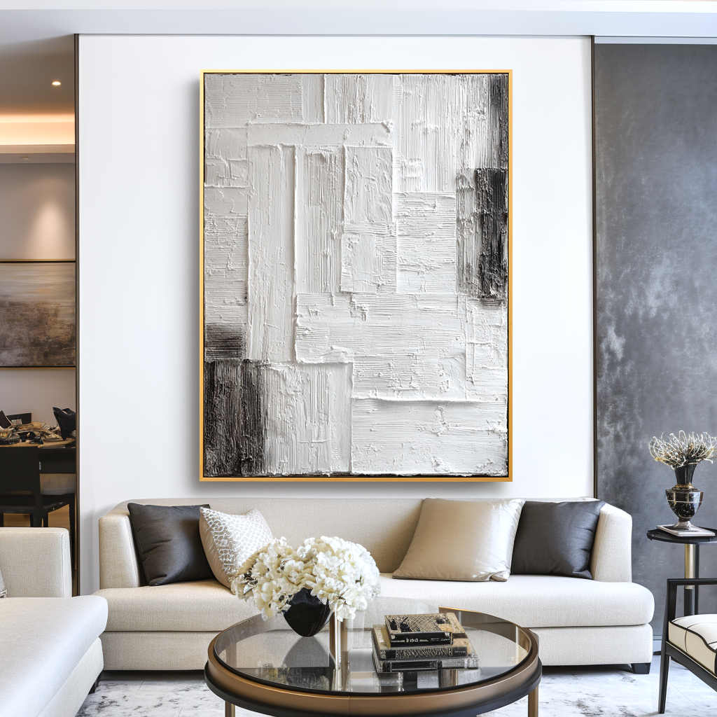 Still Structure Minimal Textured Abstract Canvas#AB14295