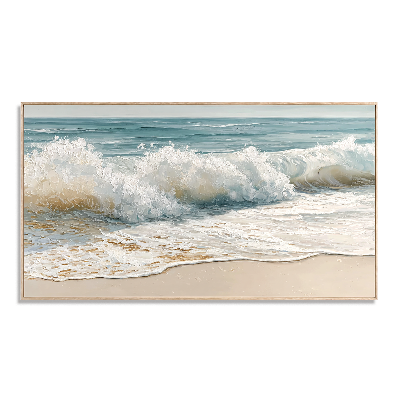 Whispering Tide – Textured Coastal Wave Painting#AB14298