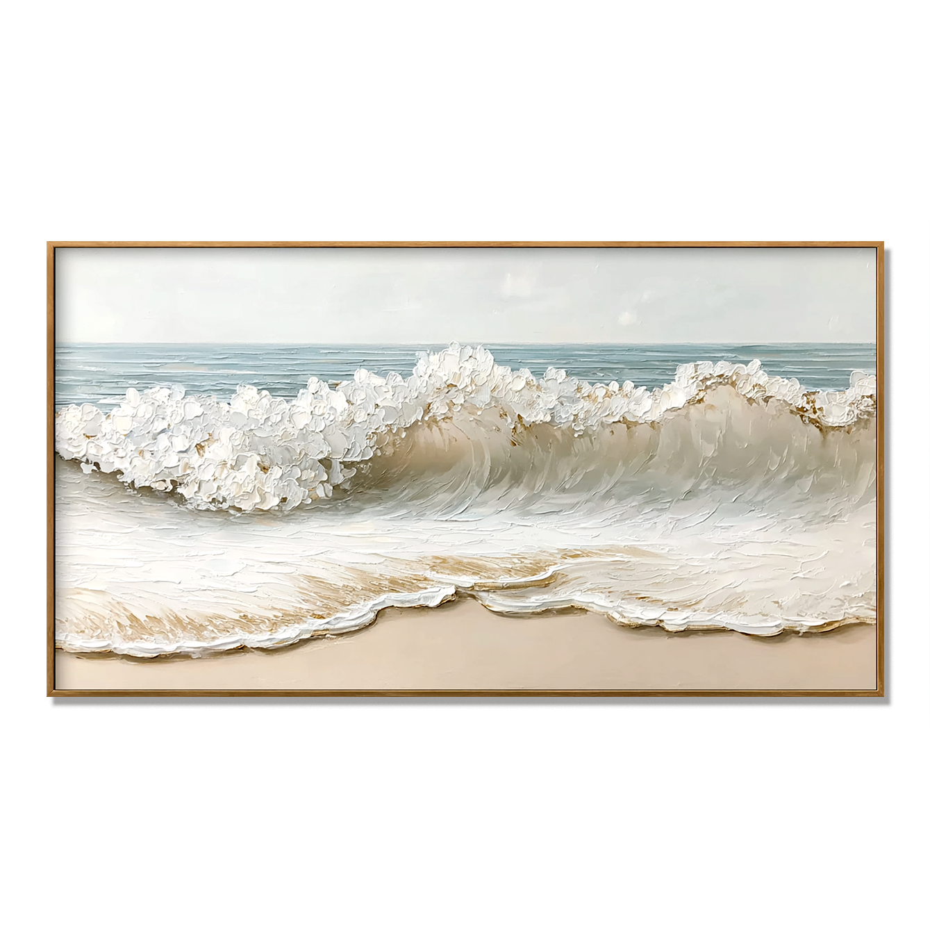 Silent Break – Textured Coastal Wave Painting#AB14299