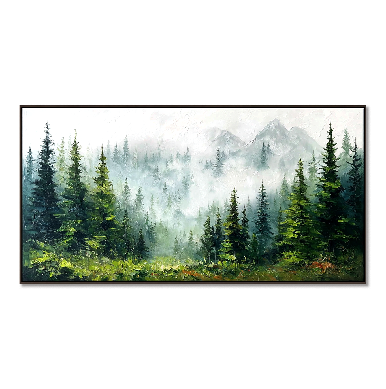 Whispers of the Mountain Forest – Large Evergreen Pine Landscape#AB14307