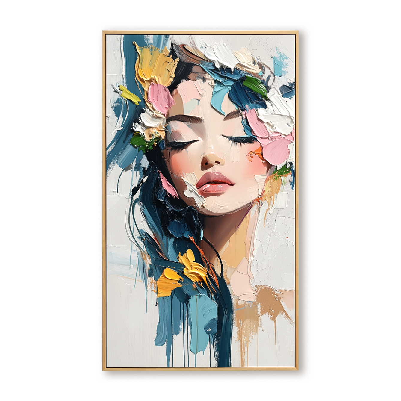 Whisper of Grace – Textured Abstract Portrait Oil Painting#AB14316