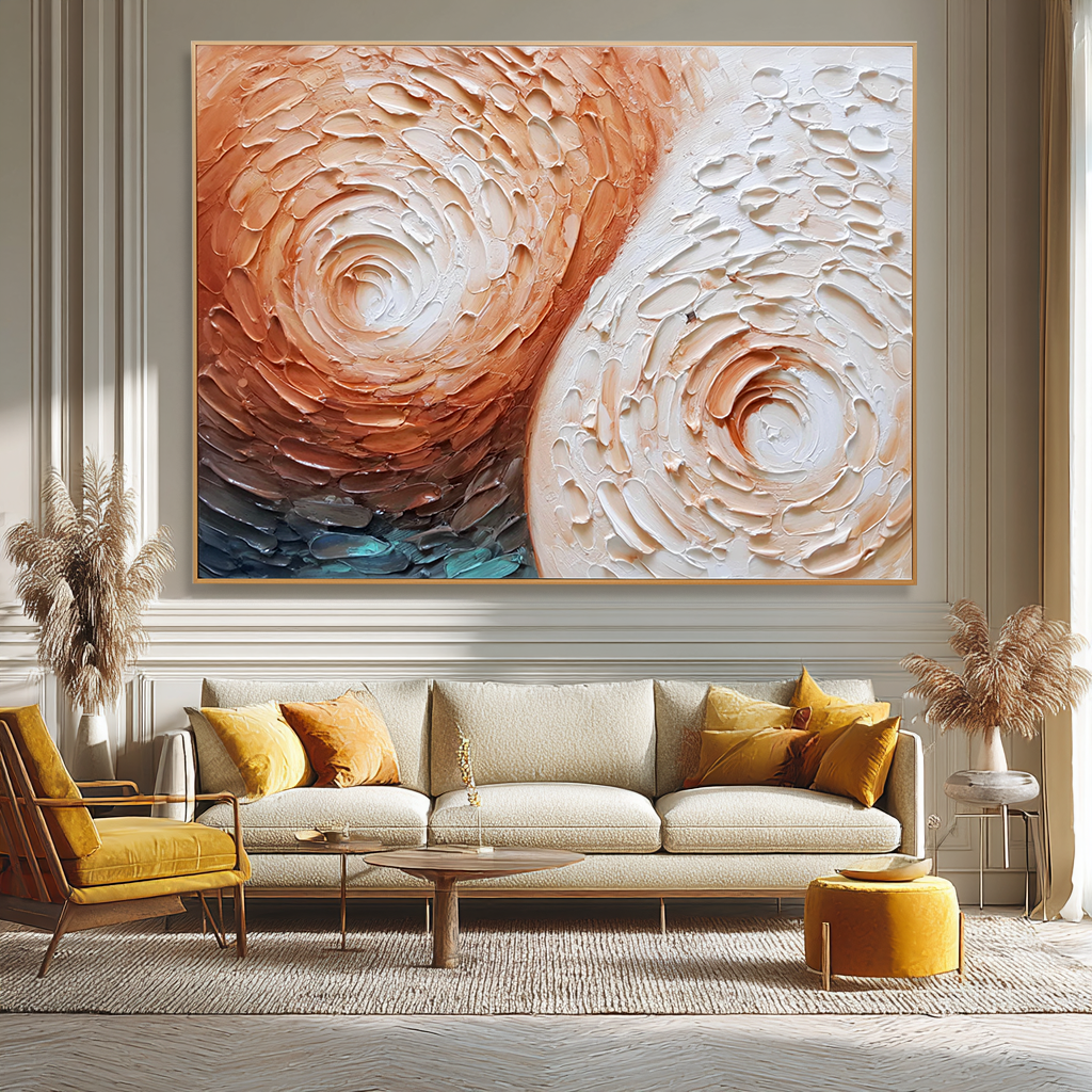 Earth Spiral – Textured Abstract Neutral Oil Painting#wp260222