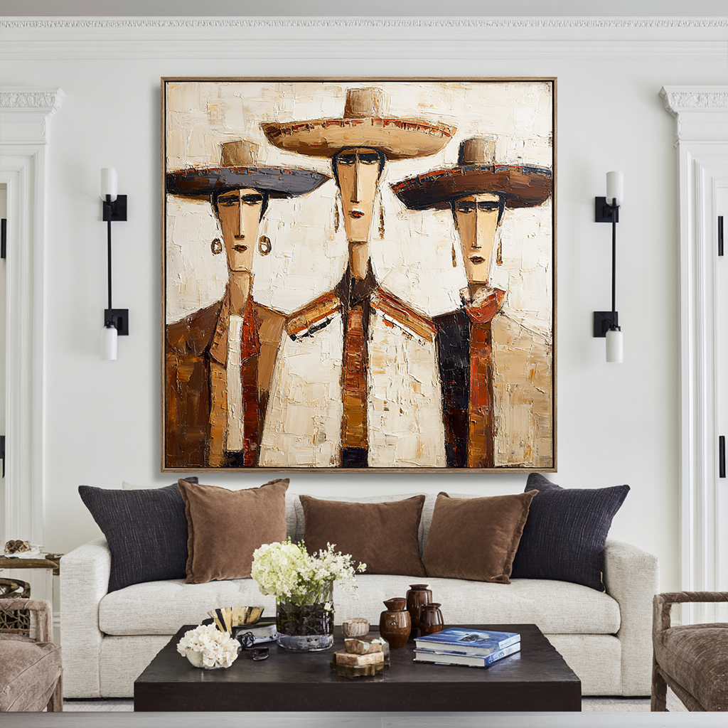 Trio Portrait – Abstract Figures Painting#AB0323010