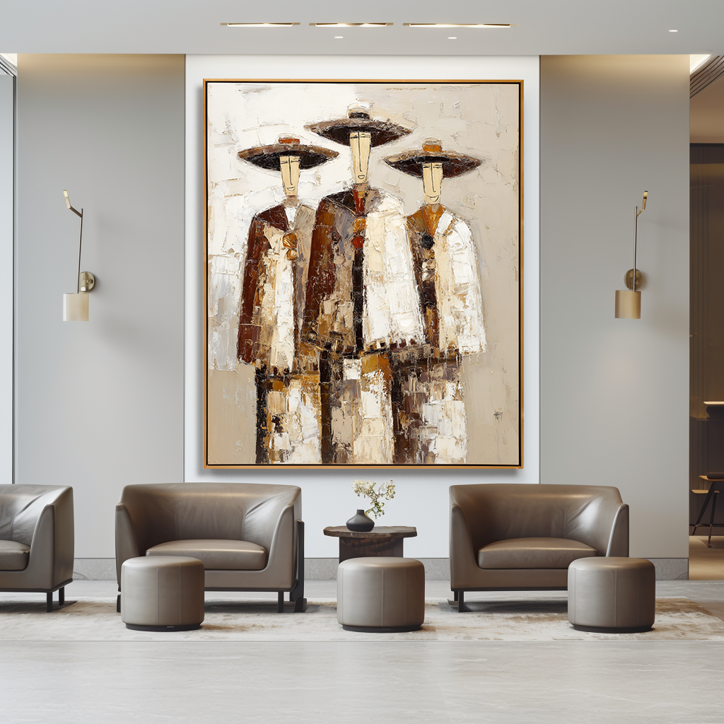 Desert Trio – Abstract Figures Painting#AB0323009