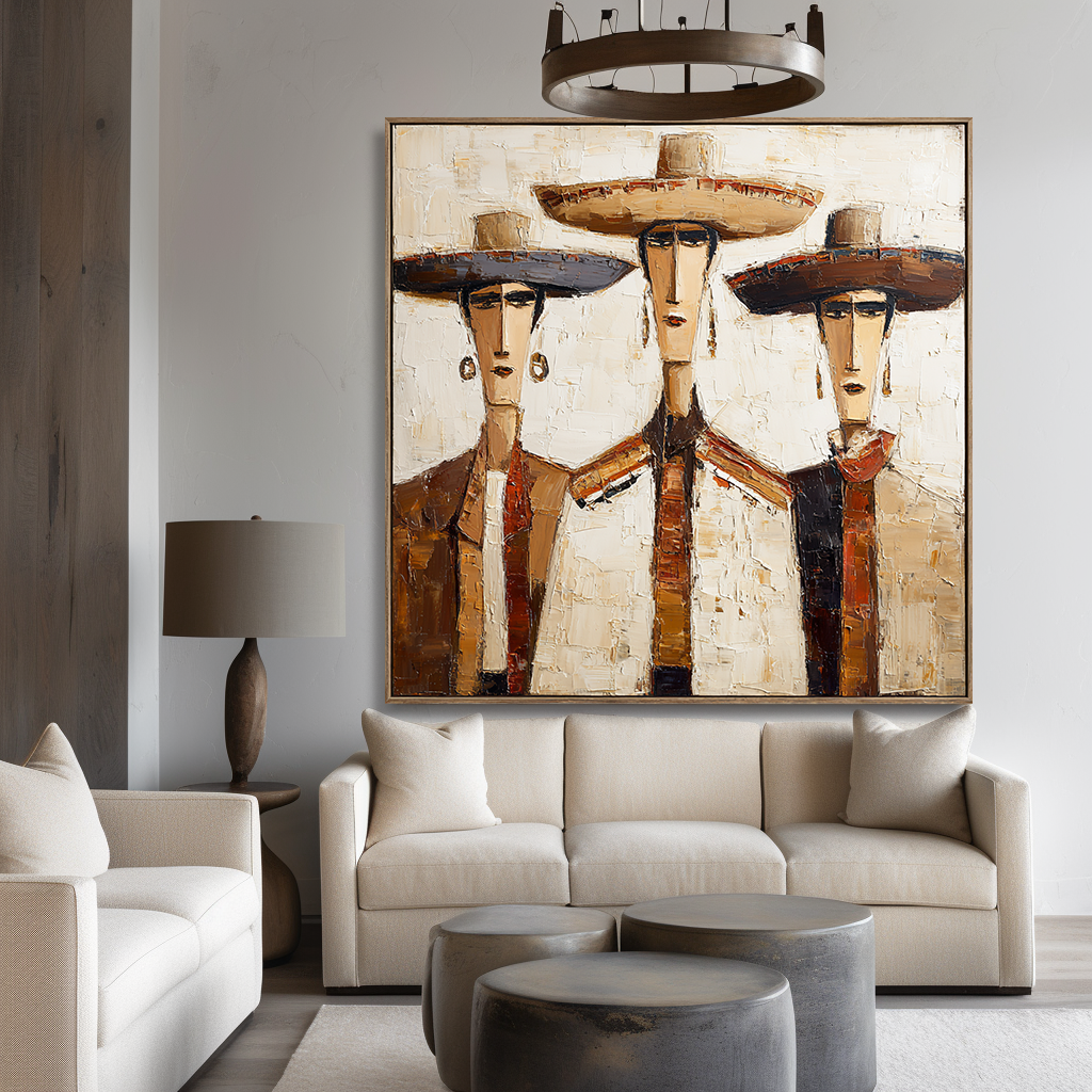 Trio Portrait – Abstract Figures Painting#AB0323010