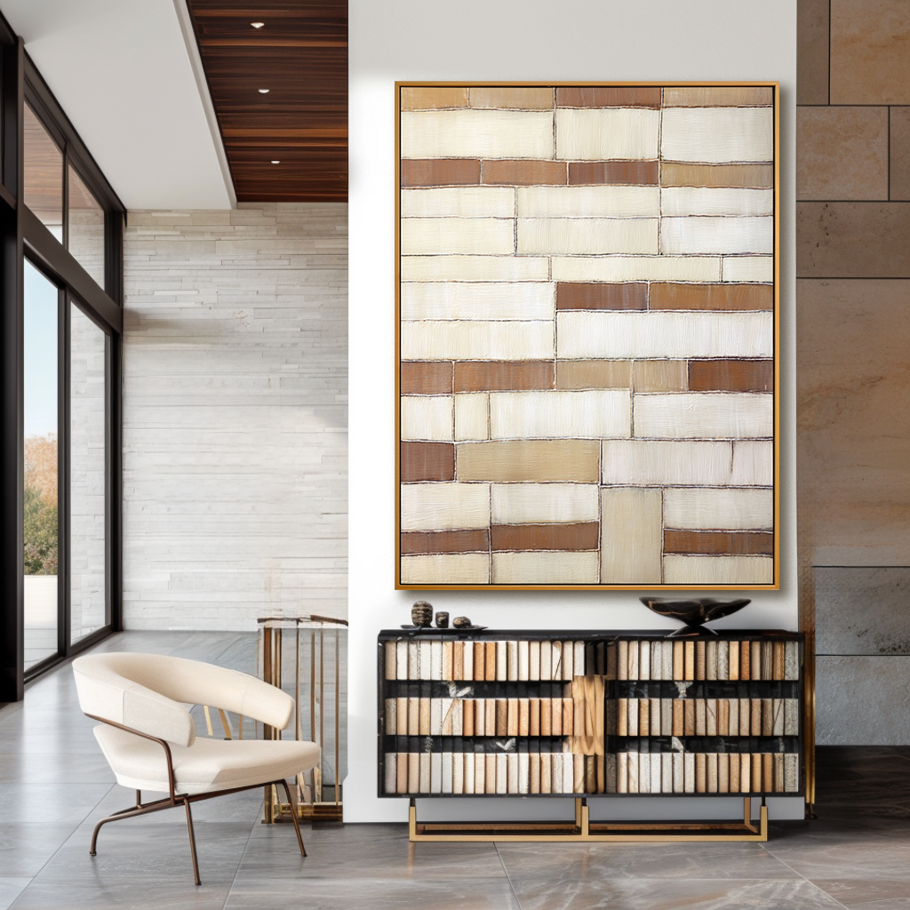 Soft Structure - Neutral Geometric Textured Wall Art#wp260438