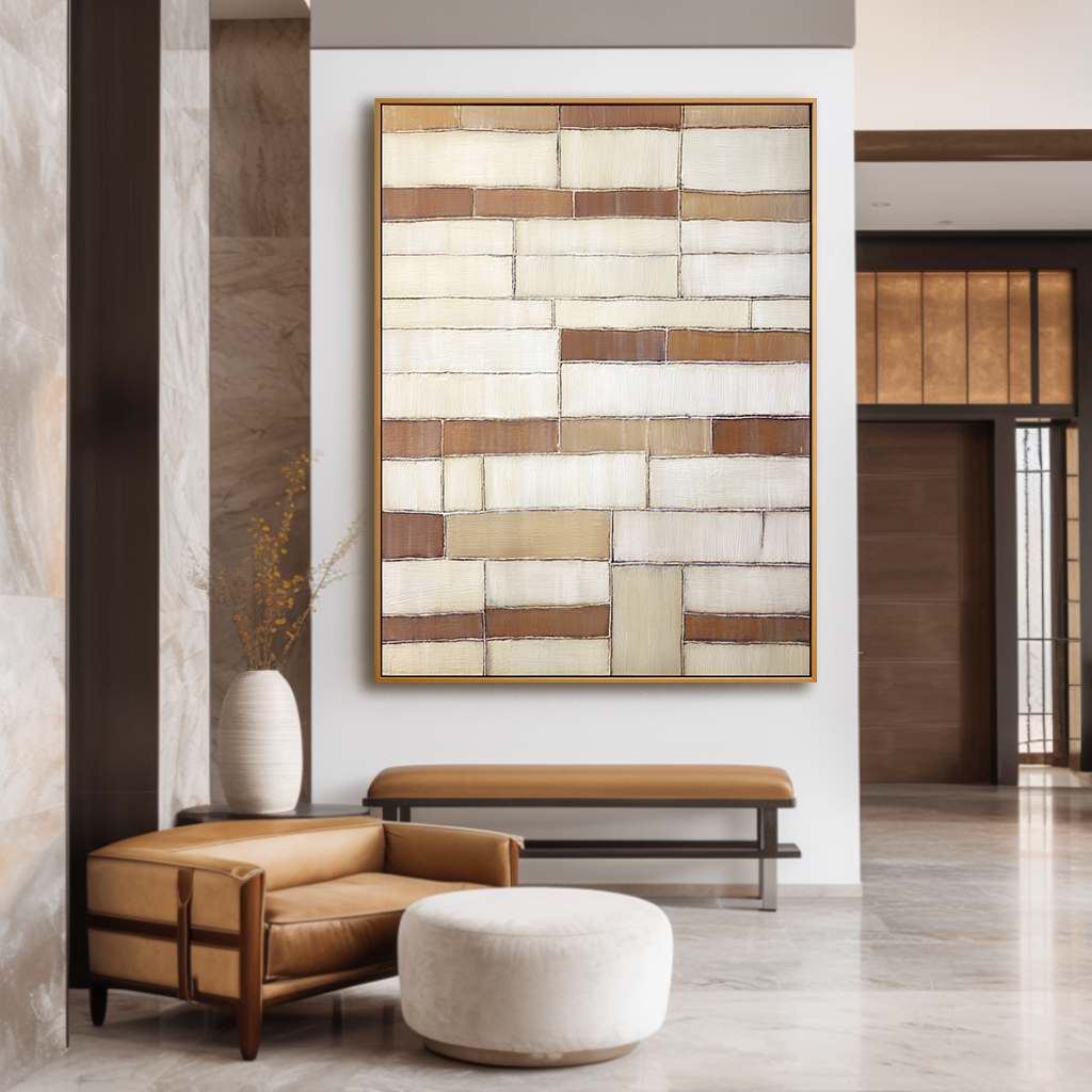 Soft Structure - Neutral Geometric Textured Wall Art#wp260438