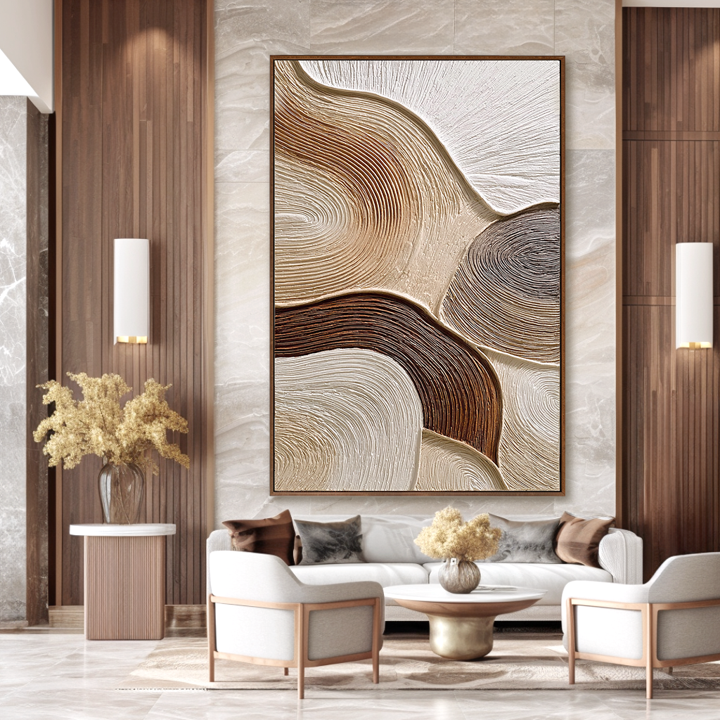 Earthy Flow - Neutral Textured Abstract Wall Art#wp260439