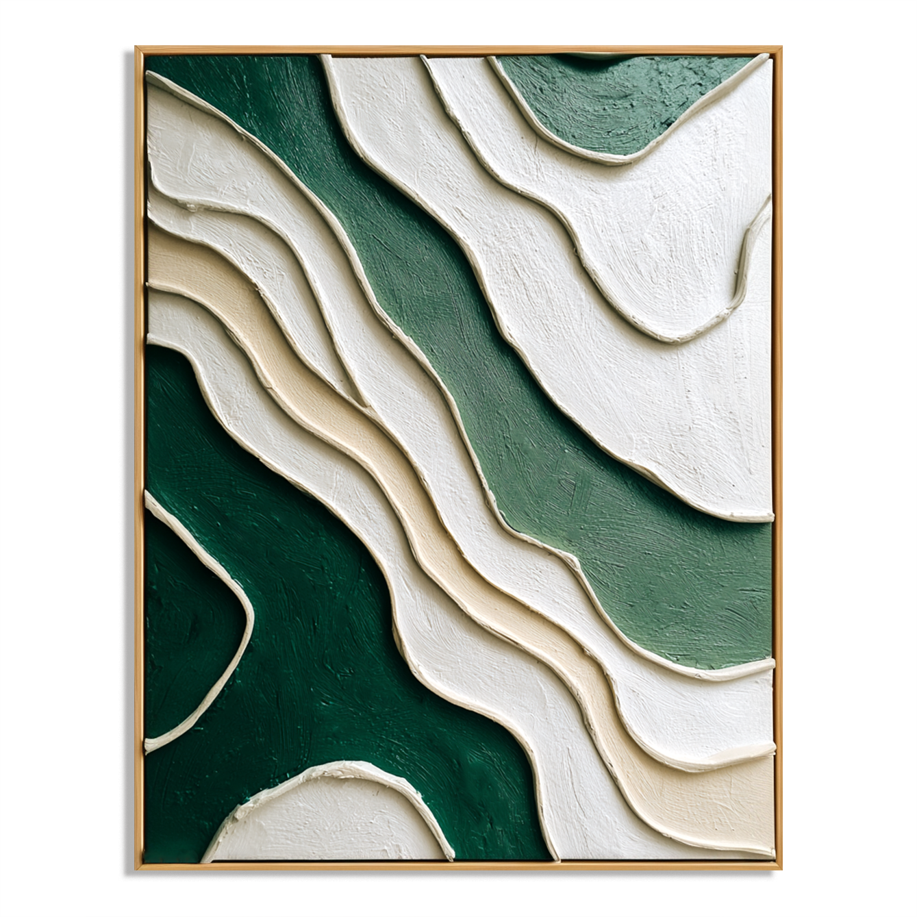 Emerald Contours – Layered Textured Abstract Wall Art#wp260464