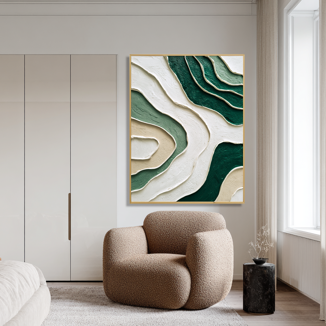 Emerald Flow – Textured Minimalist Abstract Wall Art#wp260466