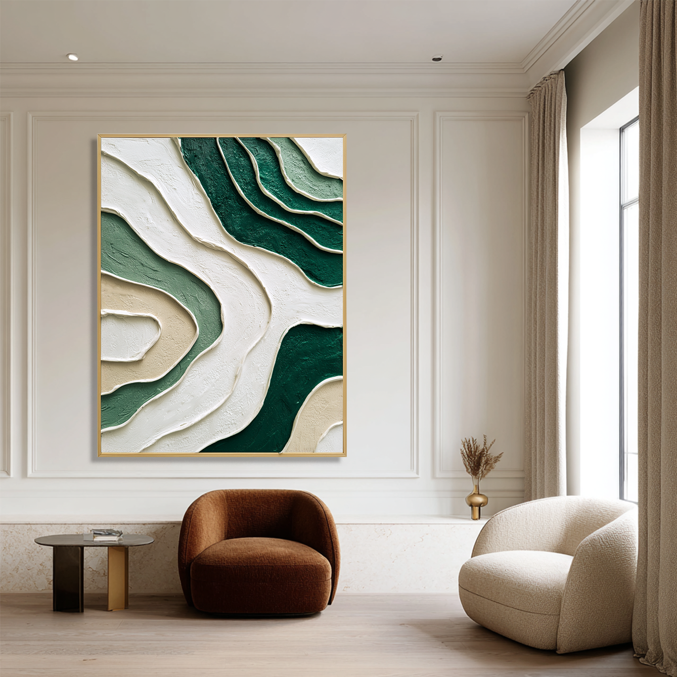 Emerald Flow – Textured Minimalist Abstract Wall Art#wp260466