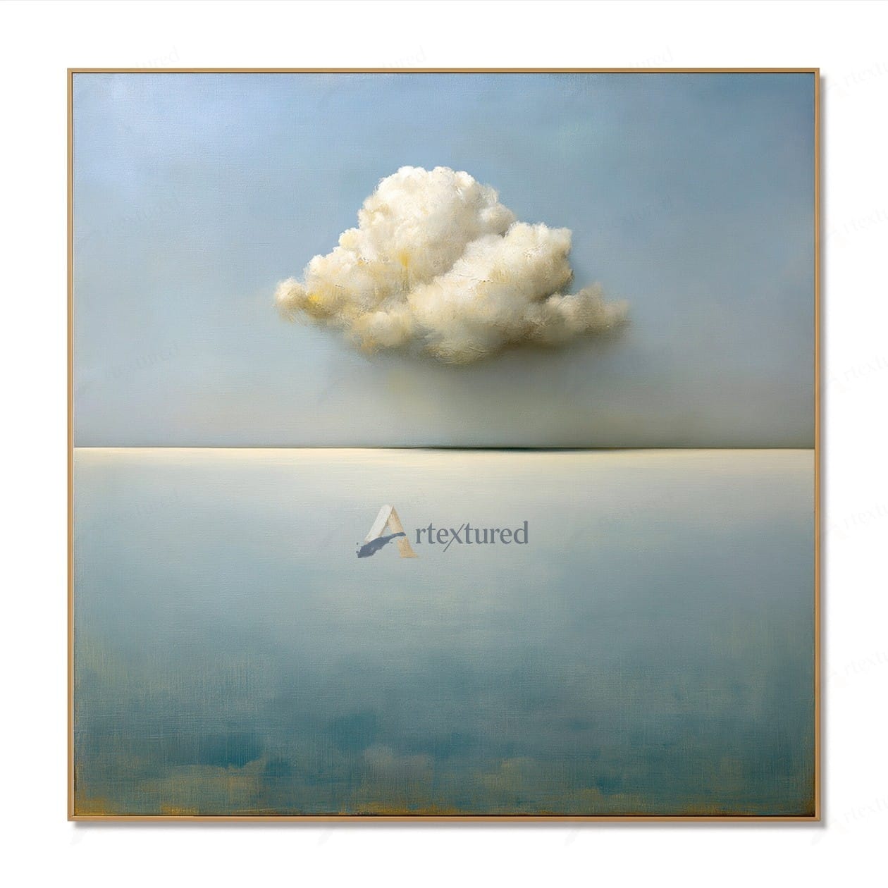 Minimal Cloud Wall Art – 3D Textured Sky Painting#wp261160