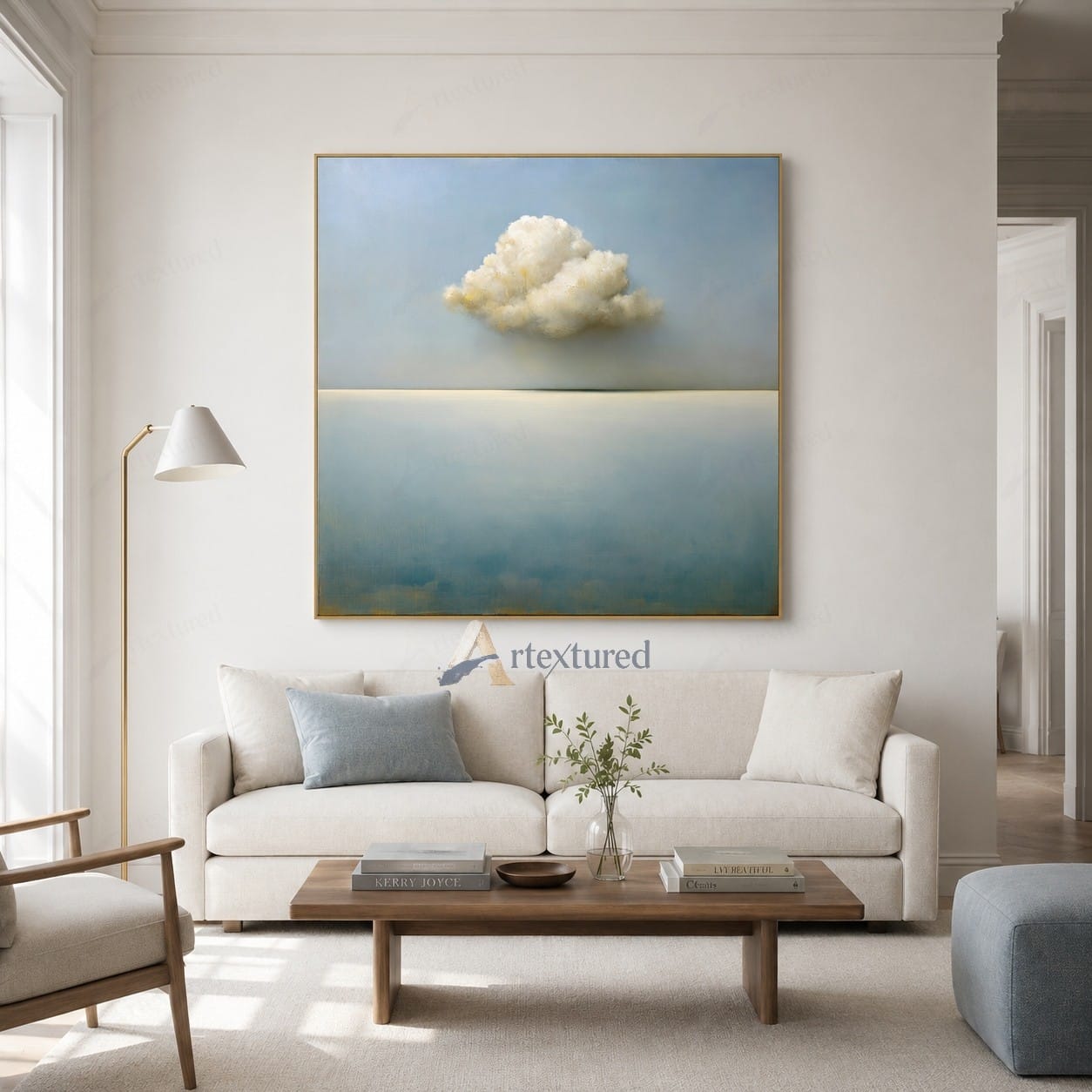 texture Minimal Cloud Wall Art – 3D Textured Sky Painting#wp261160