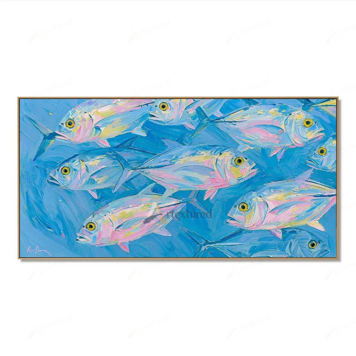 Blue Fish Wall Art – Abstract Coastal Fish Painting#wp261174