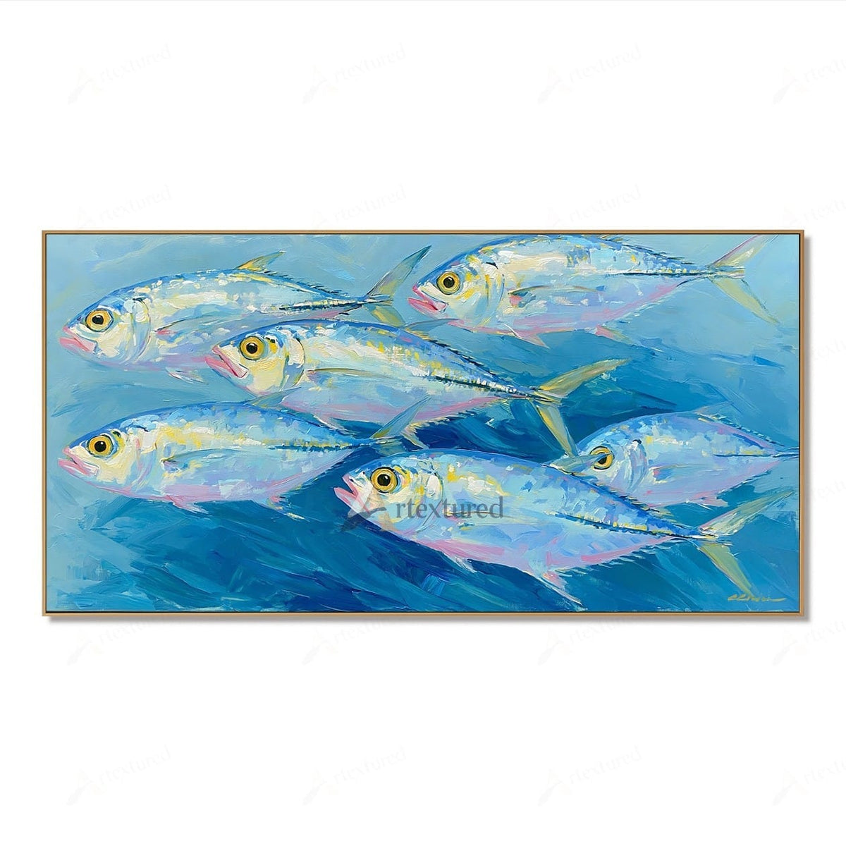Blue Fish Wall Art – Abstract Ocean Fish Painting#wp261175
