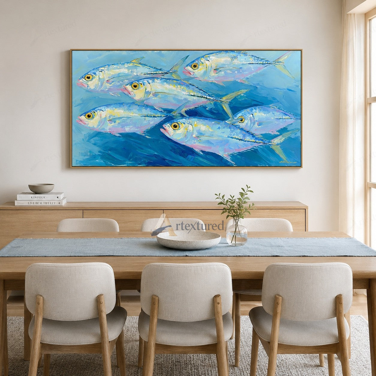 Blue Fish Wall Art – Abstract Ocean Fish Painting#wp261175