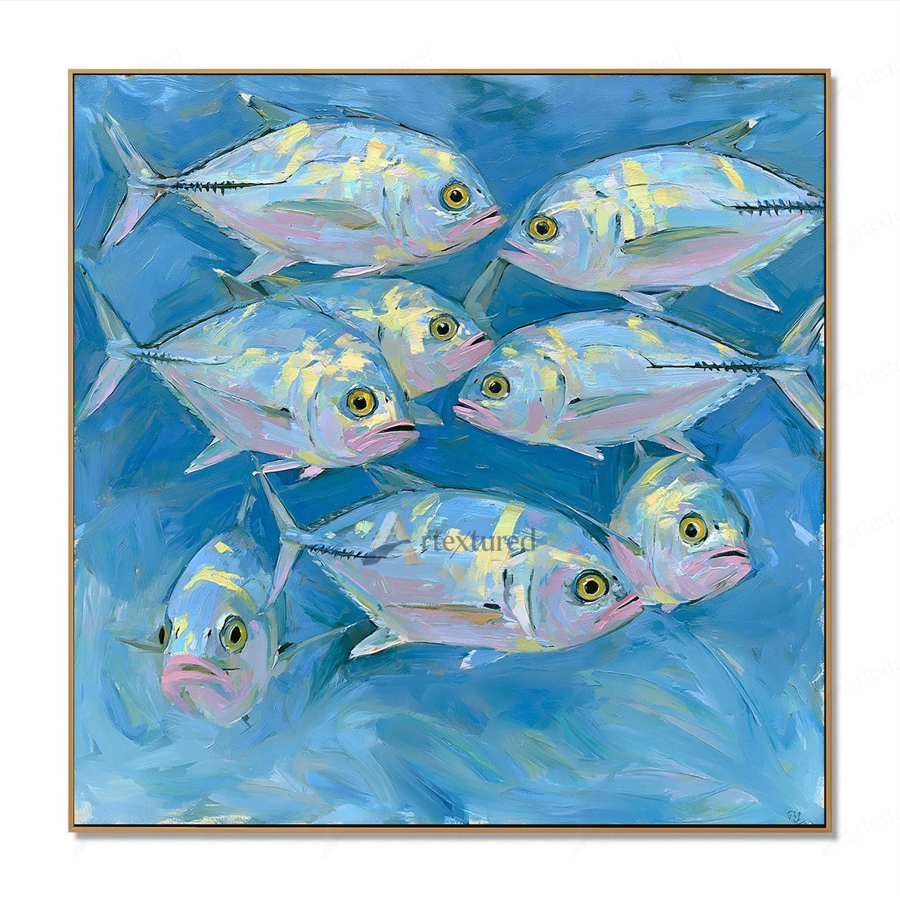 Blue Fish Wall Art – Abstract Coastal Fish Painting#wp261176