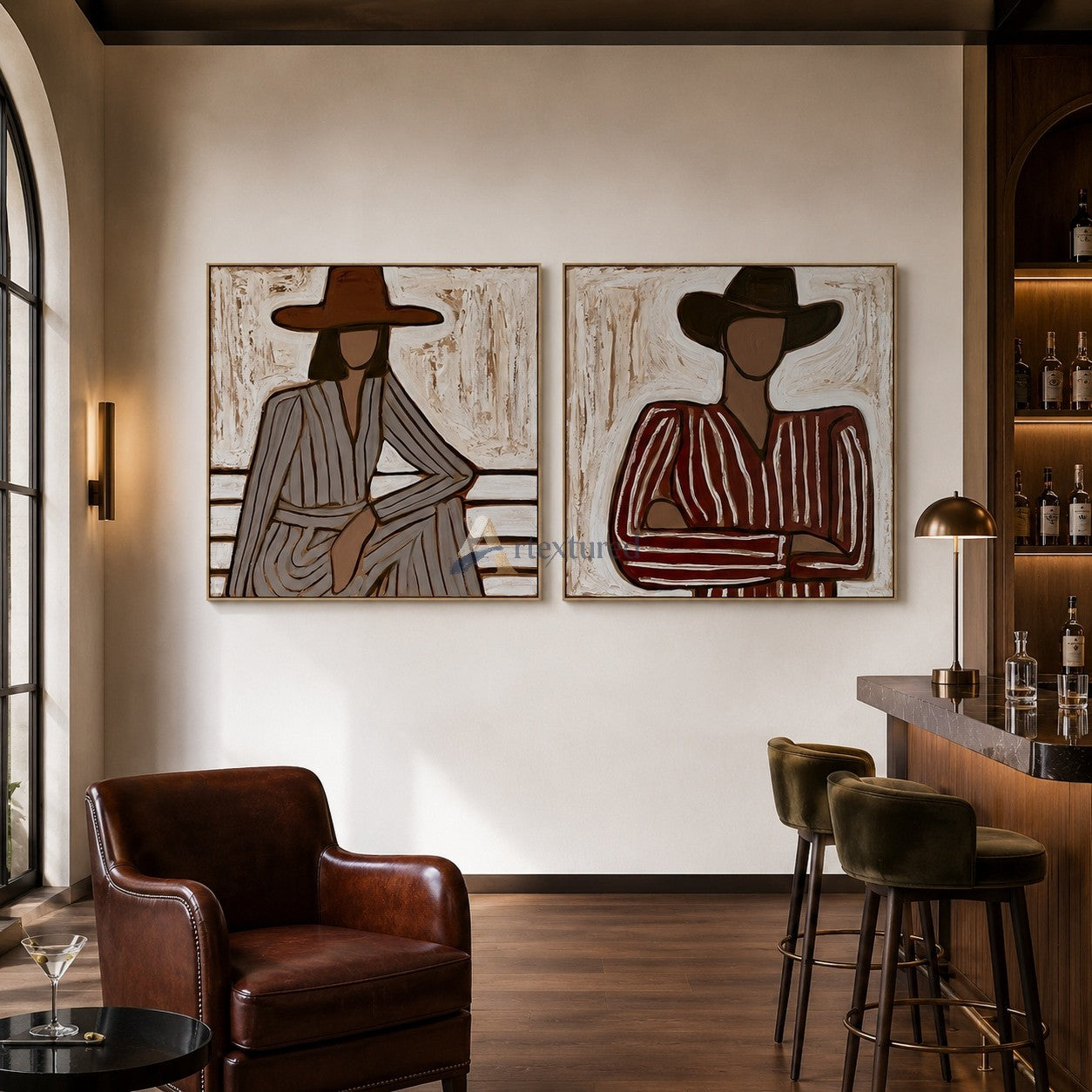Western Poise – Cowboy and Cowgirl Portrait Art Set#wp261619