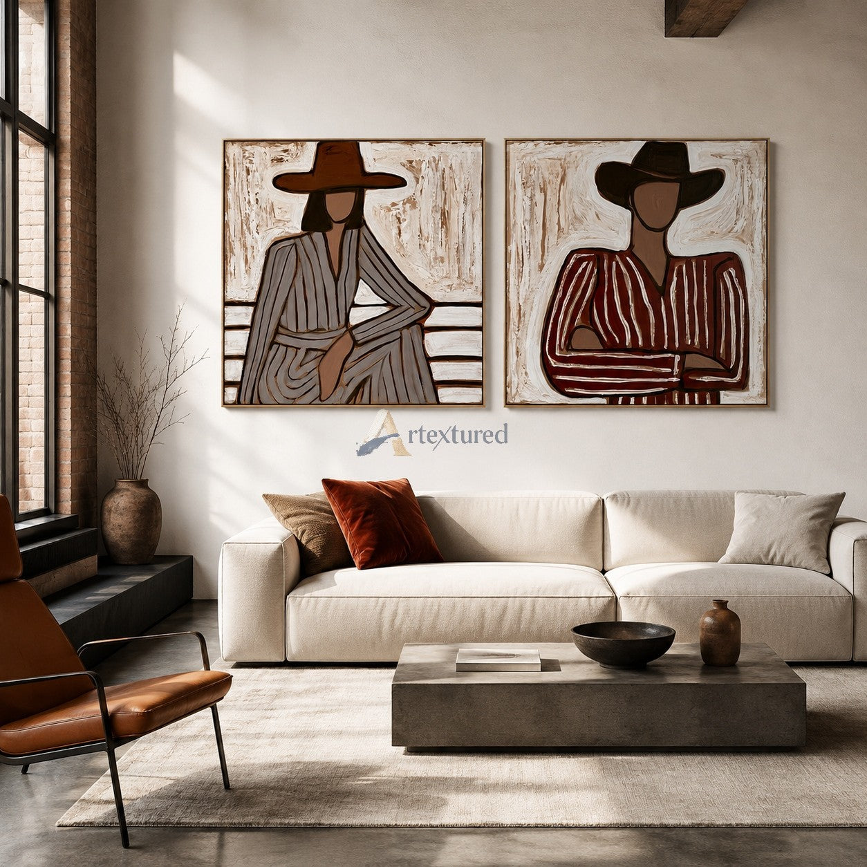 Western Poise – Cowboy and Cowgirl Portrait Art Set#wp261619