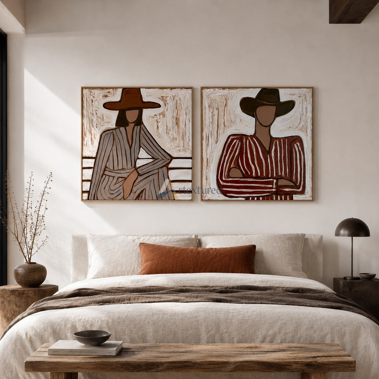 Western Poise – Cowboy and Cowgirl Portrait Art Set#wp261619