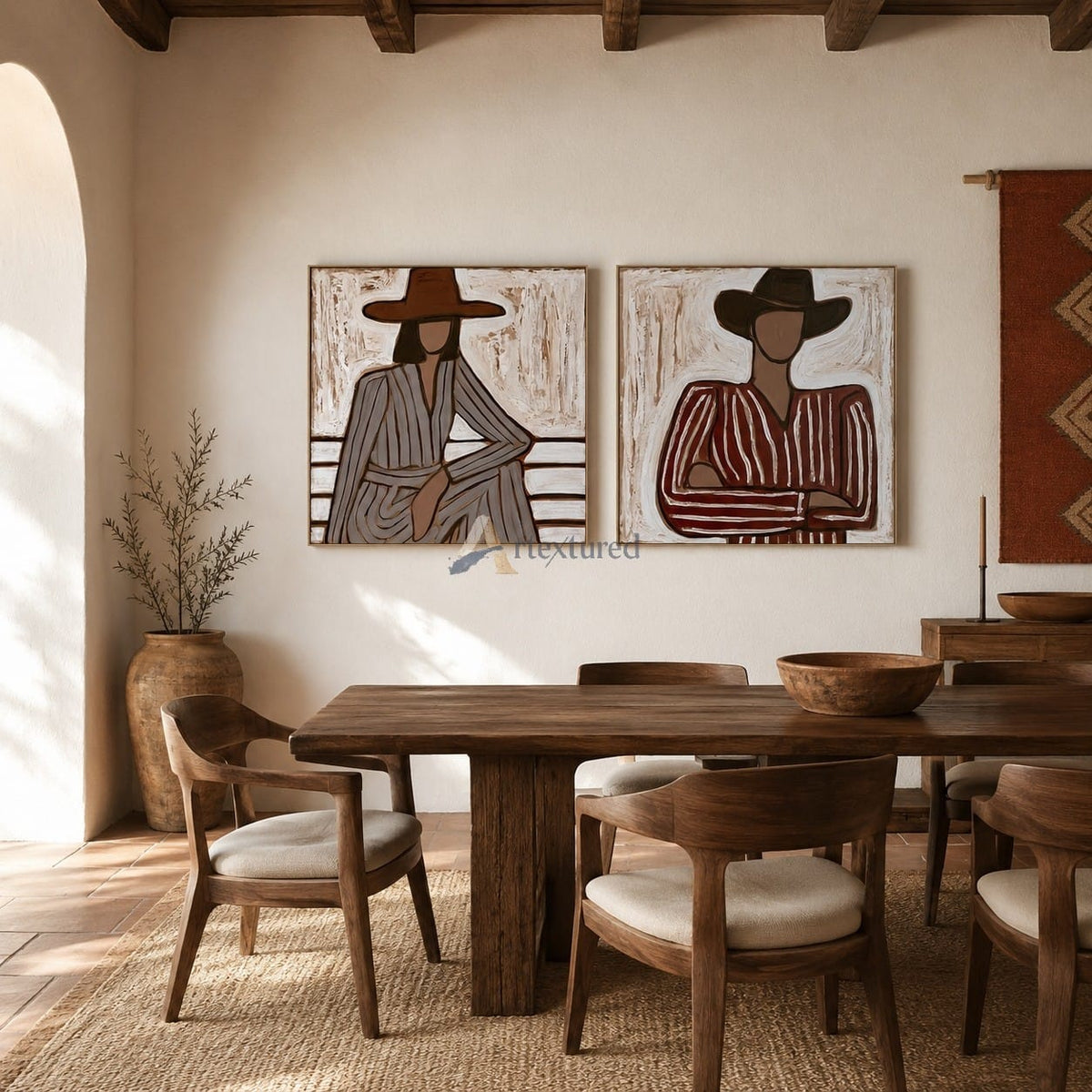 Western Poise – Cowboy and Cowgirl Portrait Art Set#wp261619