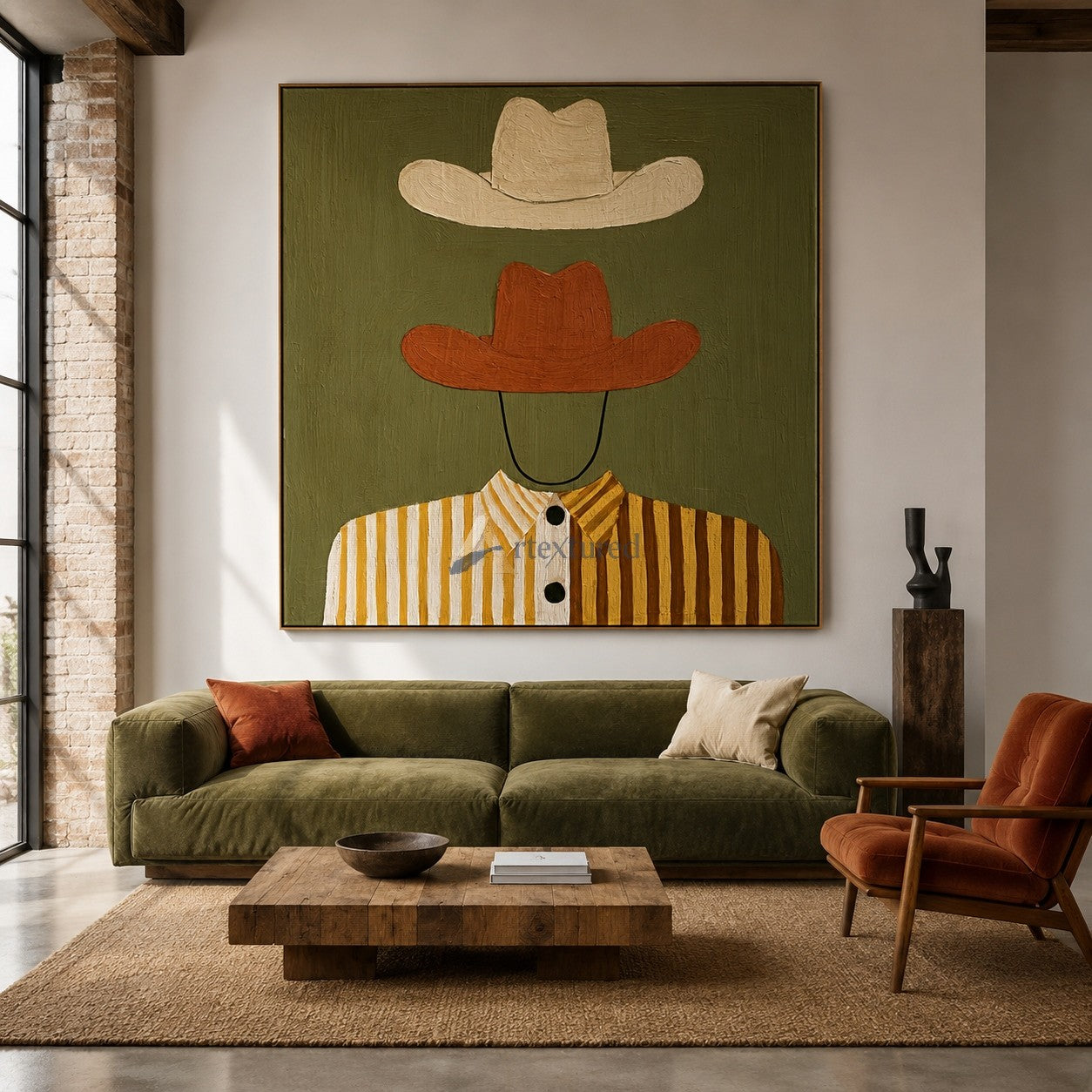 Under Two Hats – Modern Western Folk Art Painting#wp261620