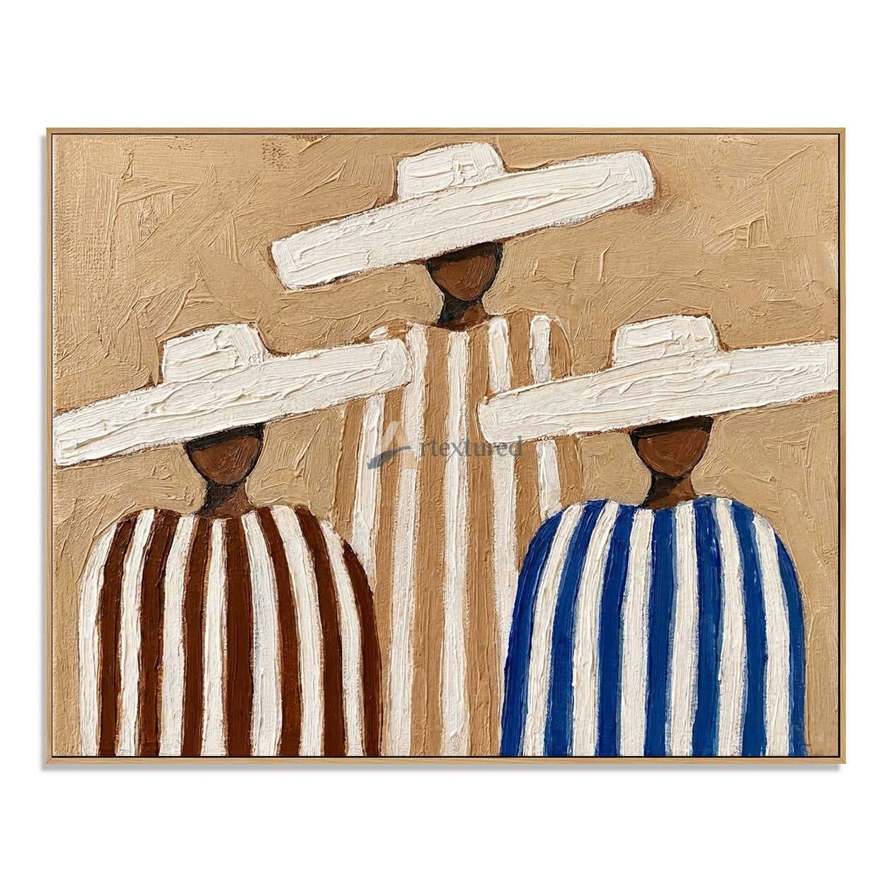 Three Beneath the Brim – Southwestern Folk Art Painting#wp261625