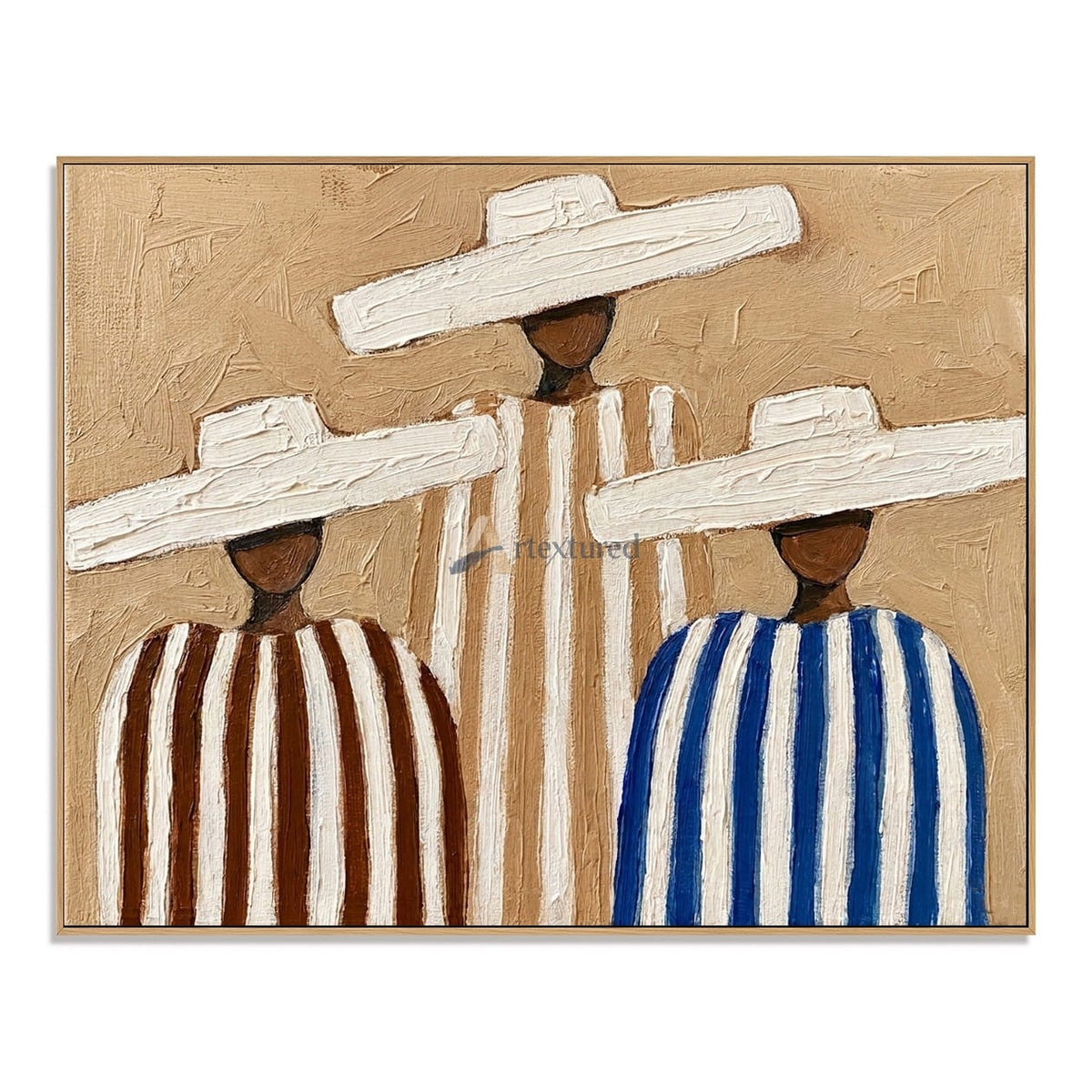 Three Beneath the Brim – Southwestern Folk Art Painting#wp261625