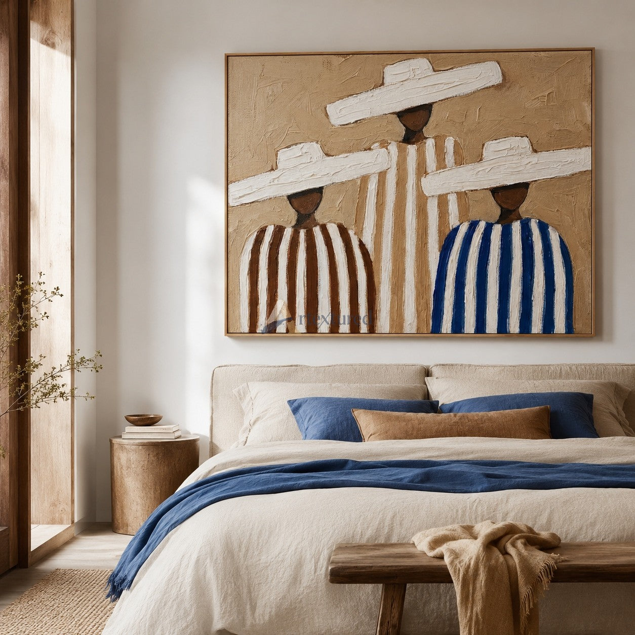 Three Beneath the Brim – Southwestern Folk Art Painting#wp261625