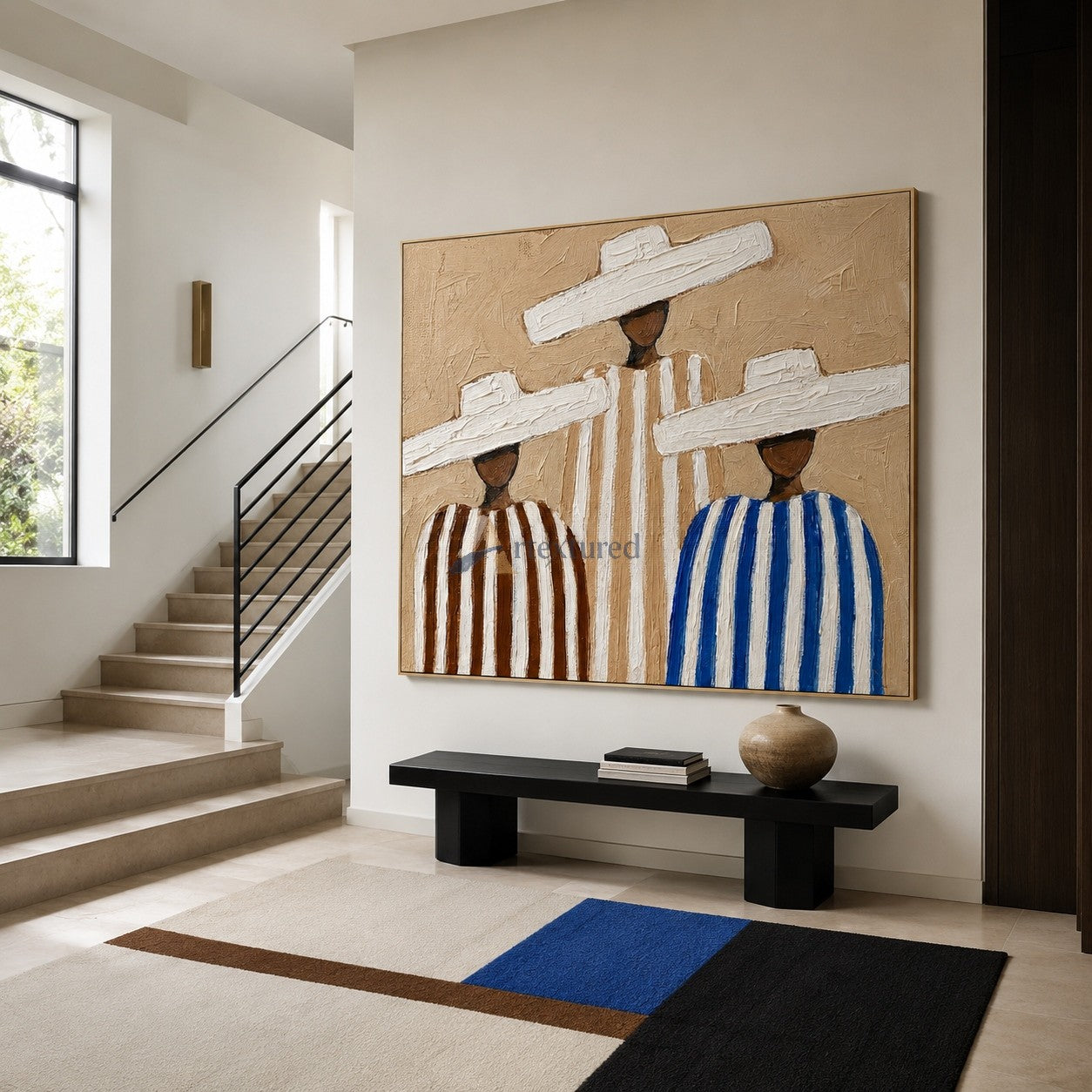Three Beneath the Brim – Southwestern Folk Art Painting#wp261625