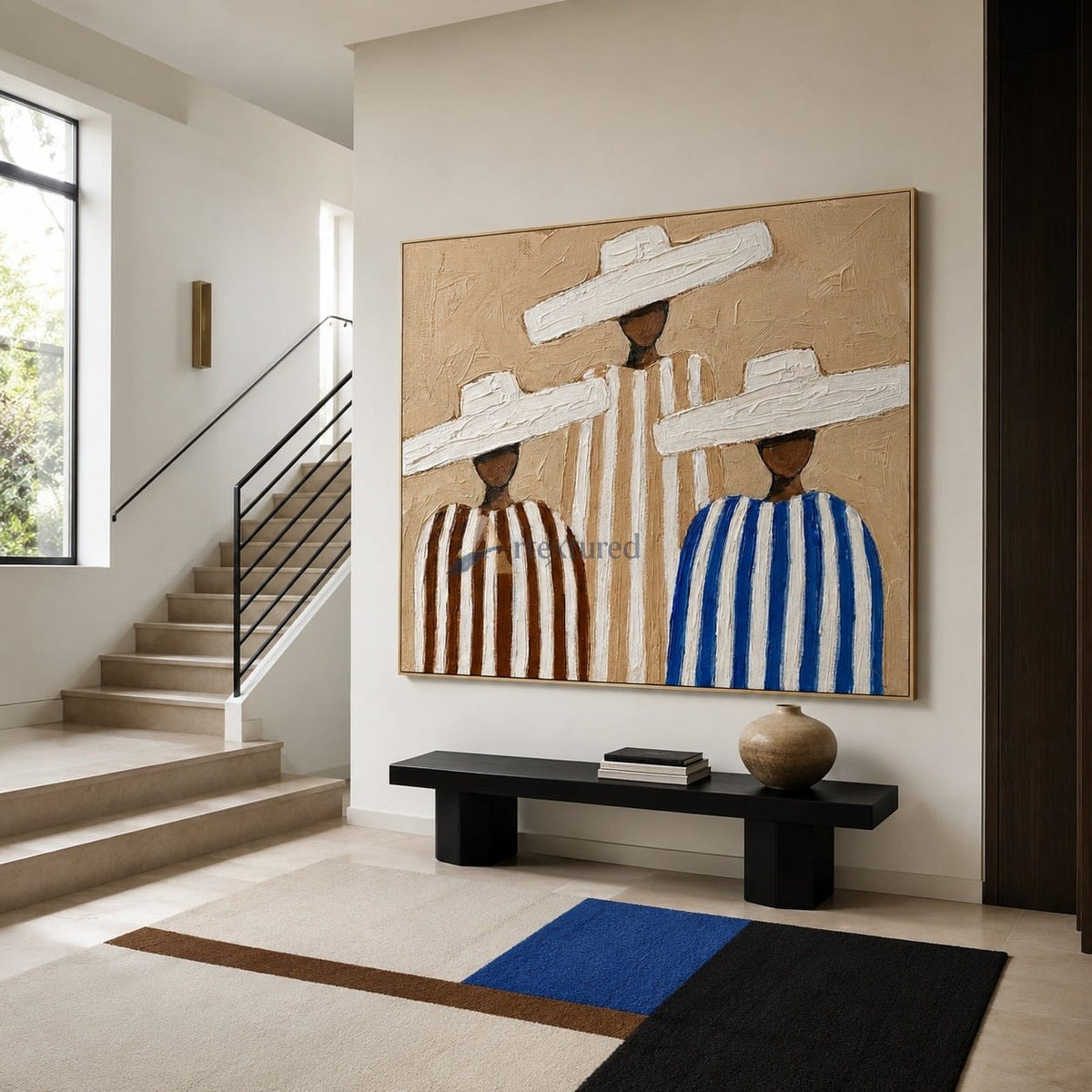 Three Beneath the Brim – Southwestern Folk Art Painting#wp261625