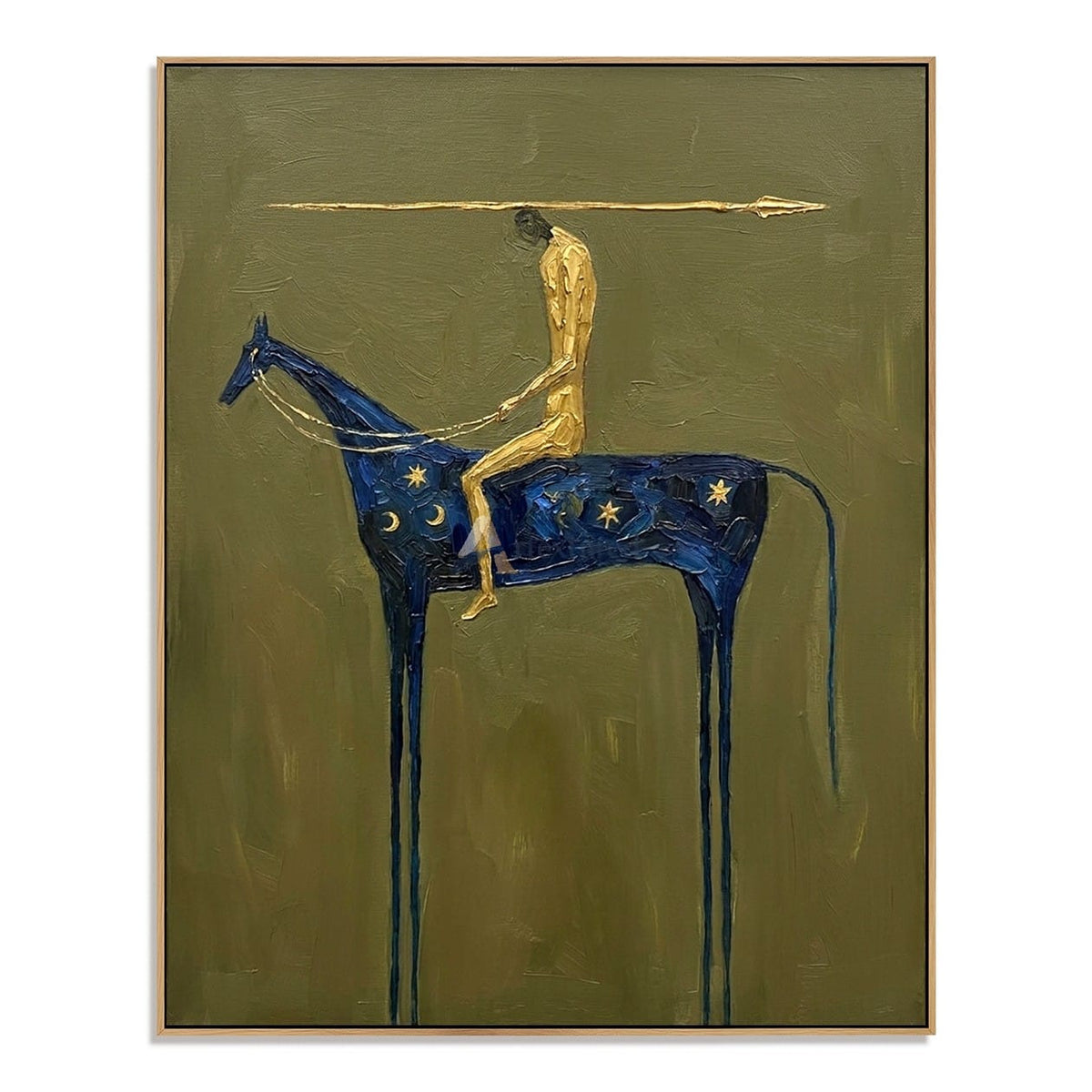 Celestial Rider – Surreal Blue Horse Painting#wp261629