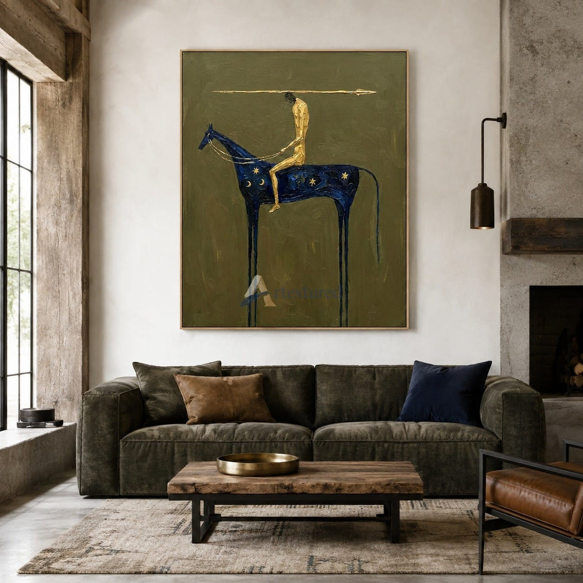 Celestial Rider – Surreal Blue Horse Painting#wp261629