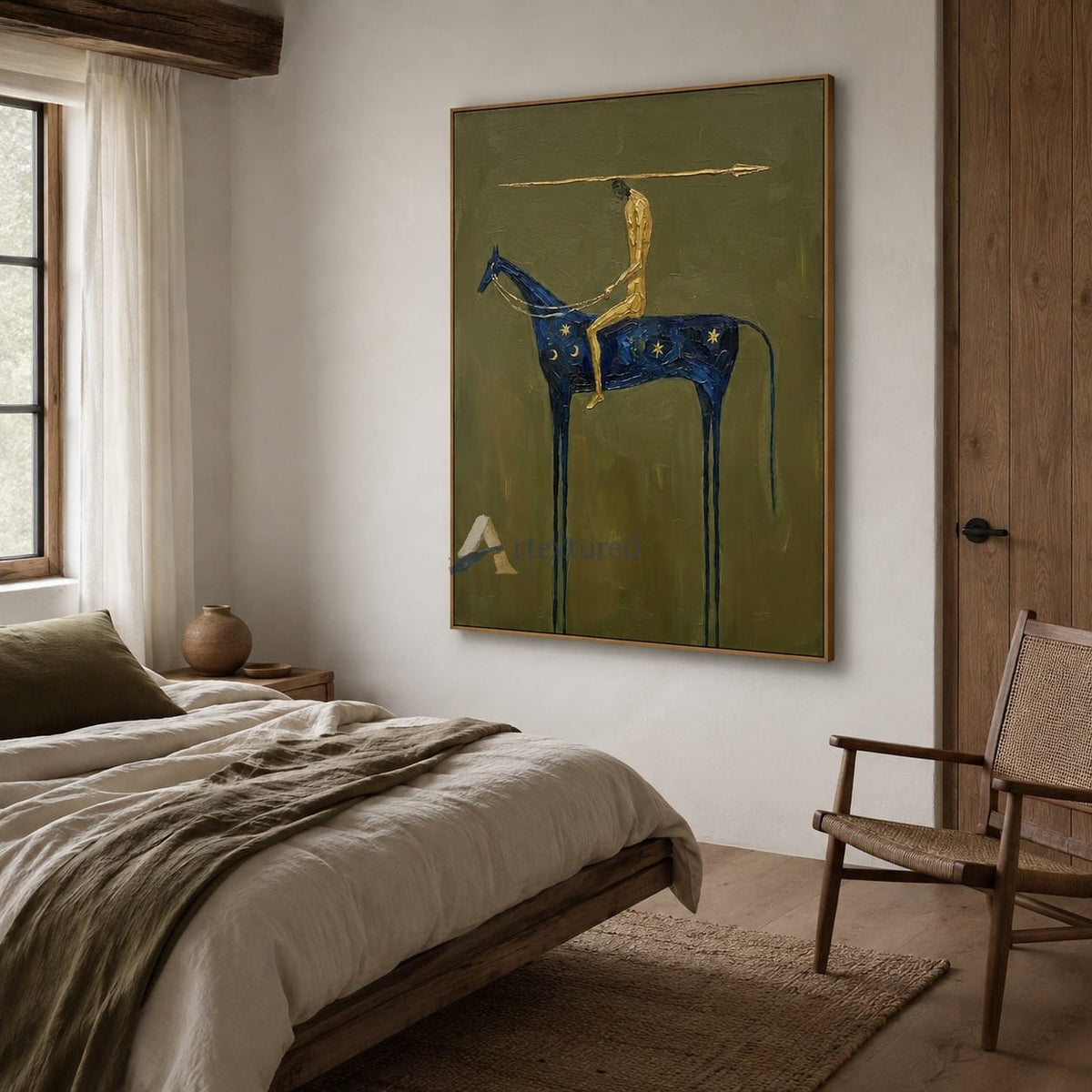 Celestial Rider – Surreal Blue Horse Painting#wp261629