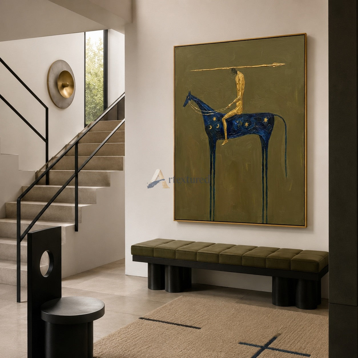 Celestial Rider – Surreal Blue Horse Painting#wp261629