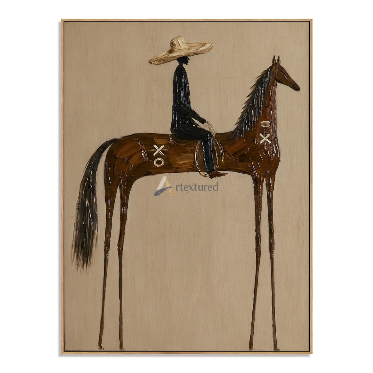 Long Ride Home – Minimalist Cowboy Horse Painting#wp261633
