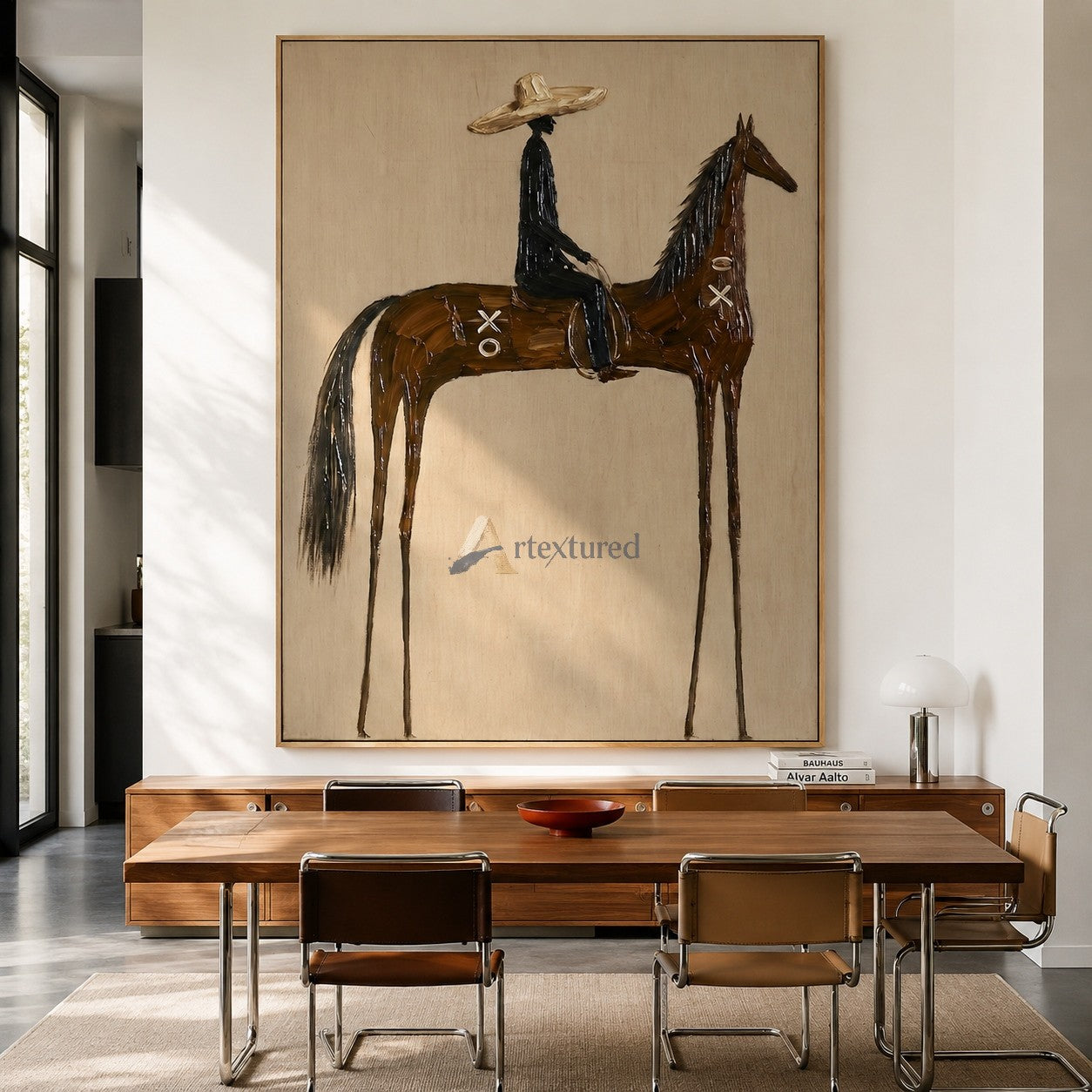 Long Ride Home – Minimalist Cowboy Horse Painting#wp261633
