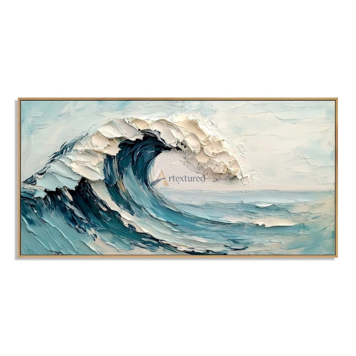 Blue Ocean Wave Textured Coastal Wall Art#wp261755
