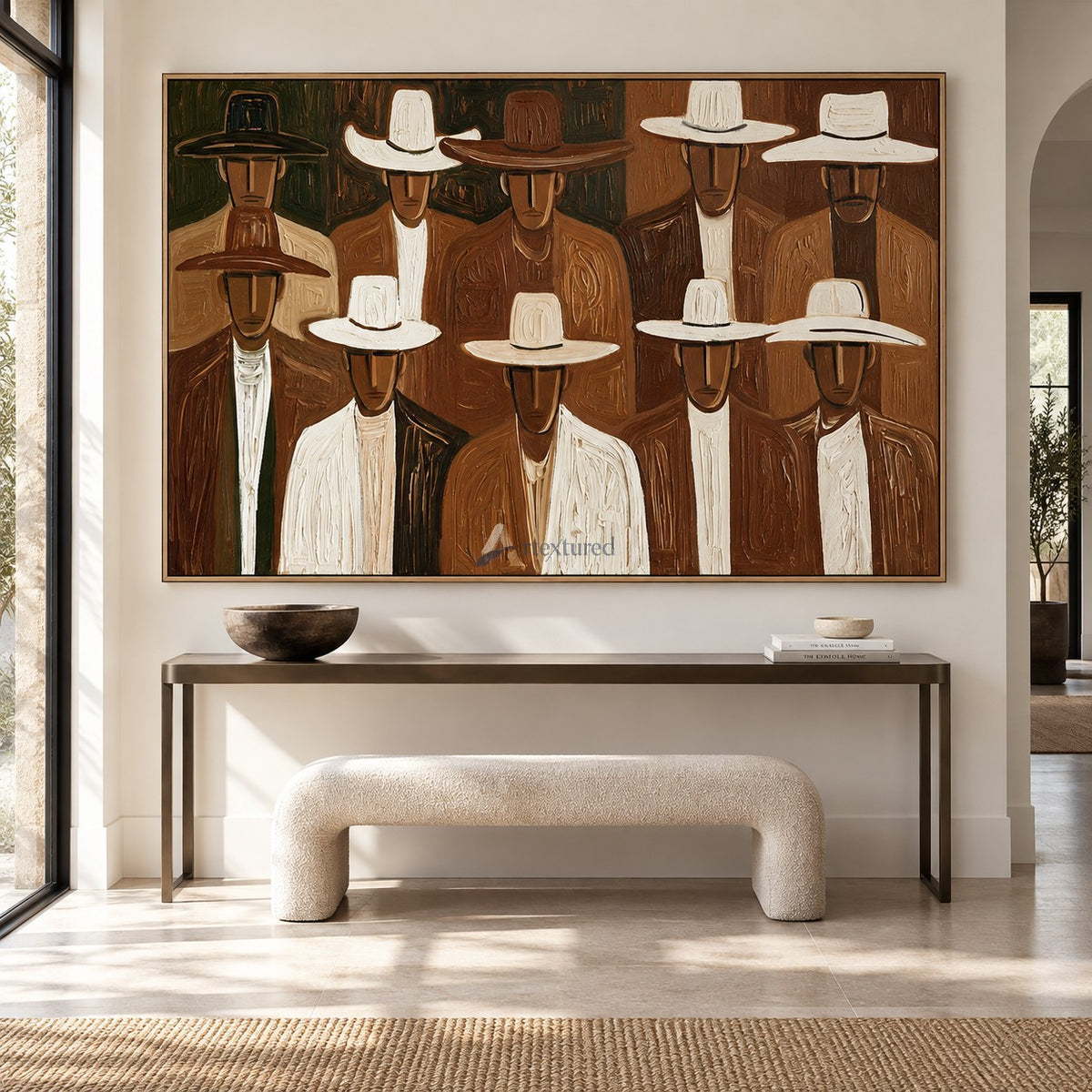 The Western Assembly — Textured Cowboy Group Wall Art#wp261798