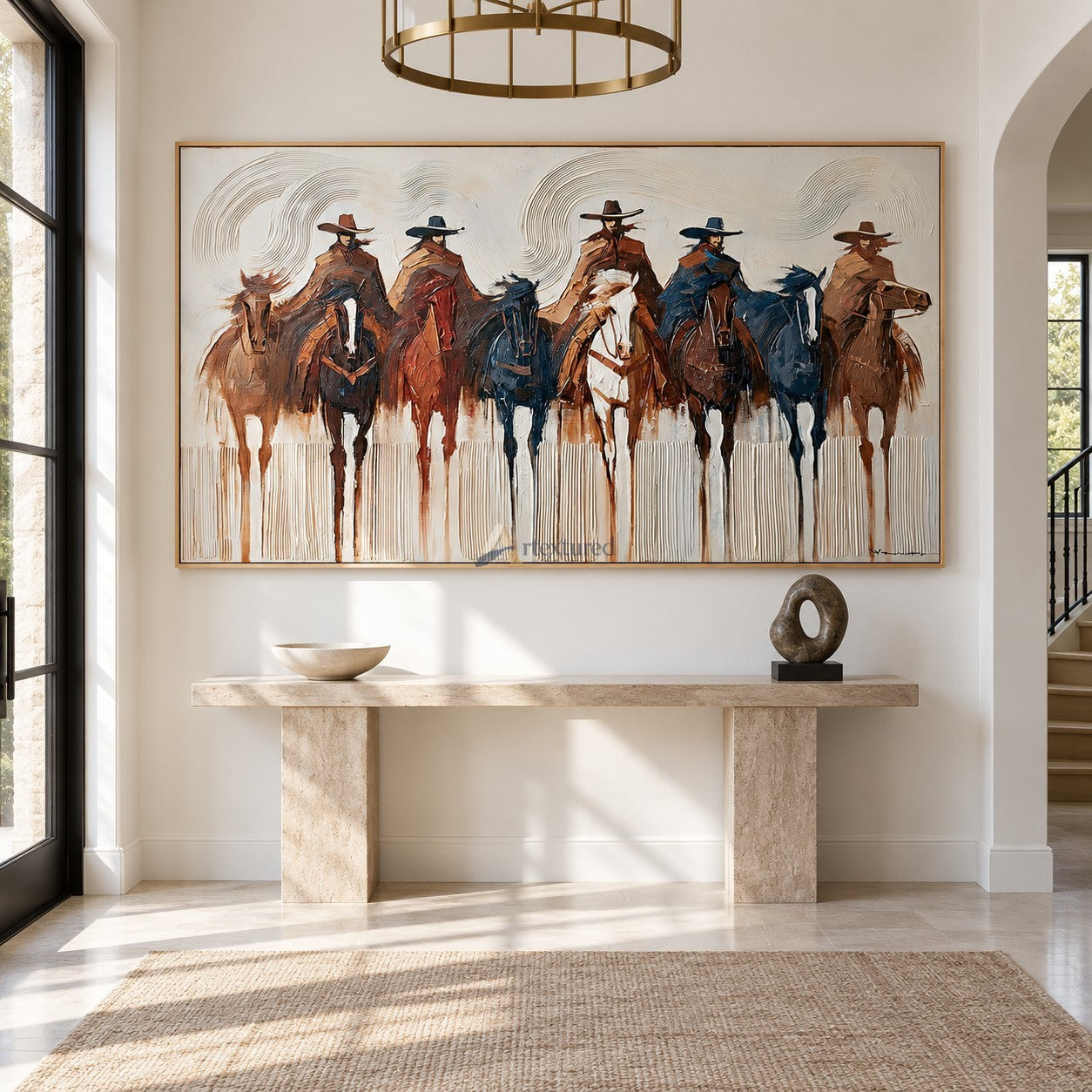 Frontier Riders — Hand-Painted Textured Western Cowboy & Horse Wall Art#wp261801