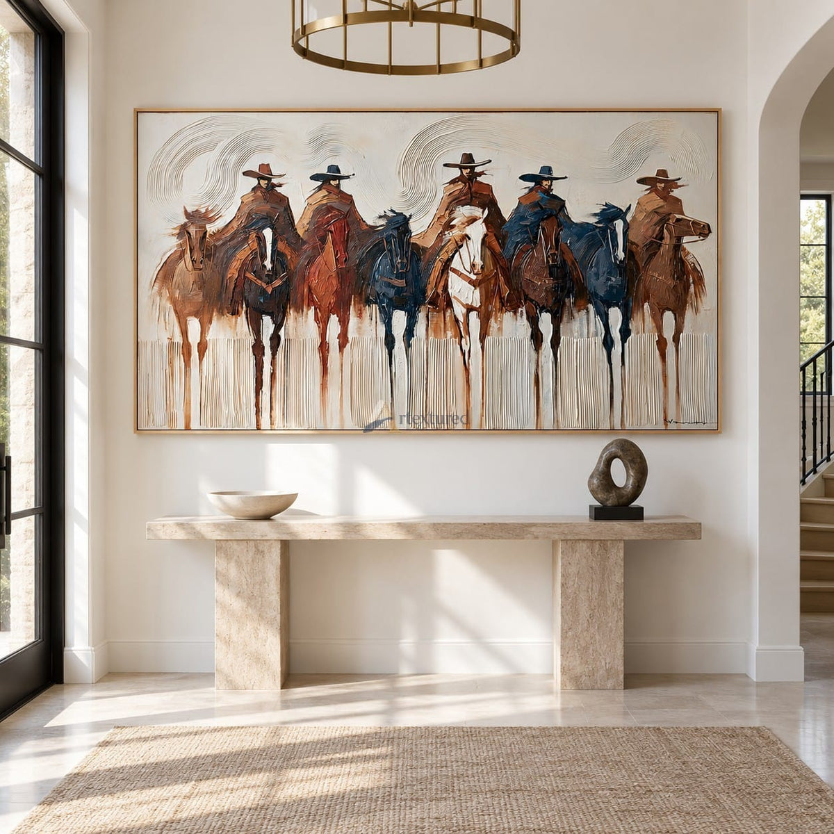 Frontier Riders — Hand-Painted Textured Western Cowboy & Horse Wall Art#wp261801