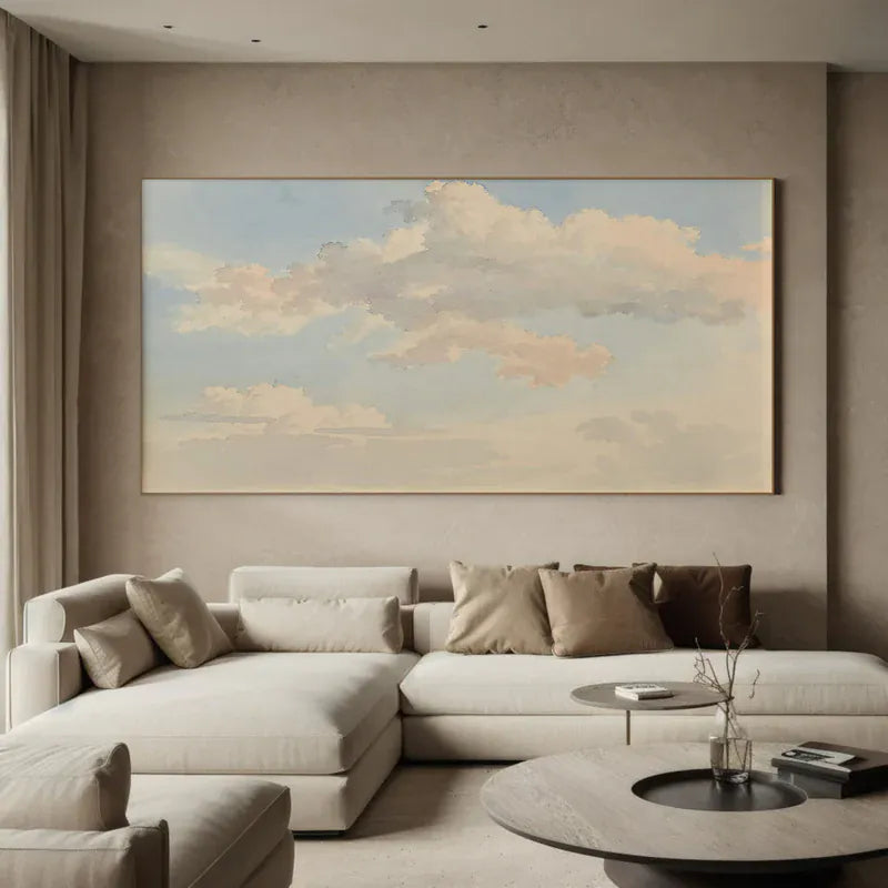 Tranquil Clouds – Modern Sky Landscape Canvas Art#AB0519041