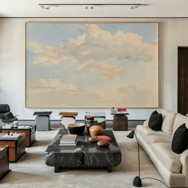 Tranquil Clouds – Modern Sky Landscape Canvas Art#AB0519041