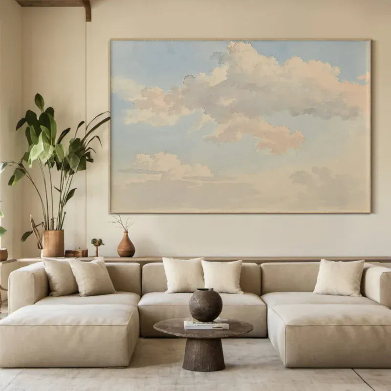 Tranquil Clouds – Modern Sky Landscape Canvas Art#AB0519041