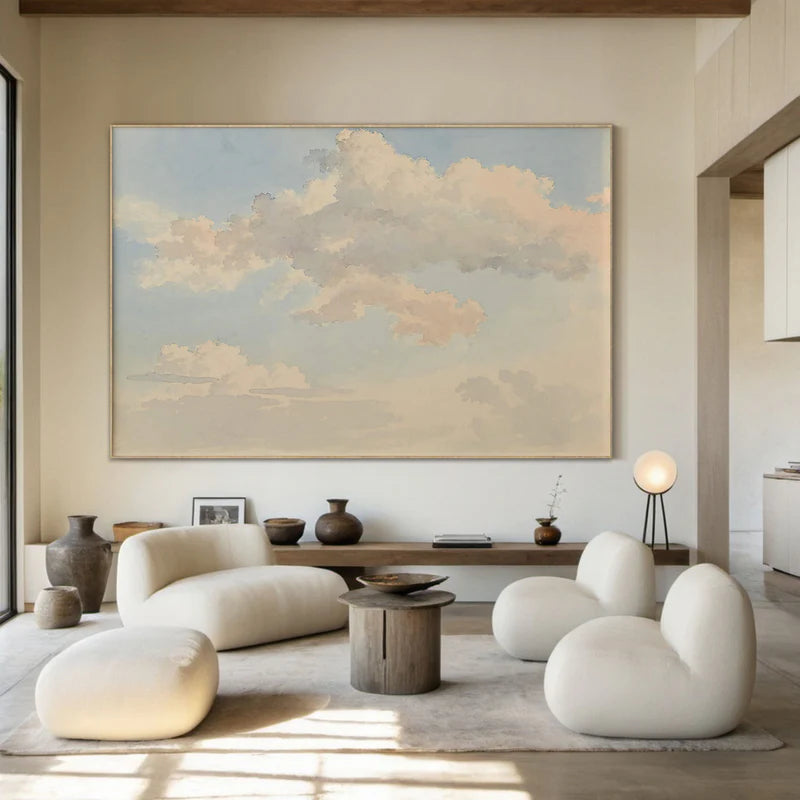 Tranquil Clouds – Modern Sky Landscape Canvas Art#AB0519041