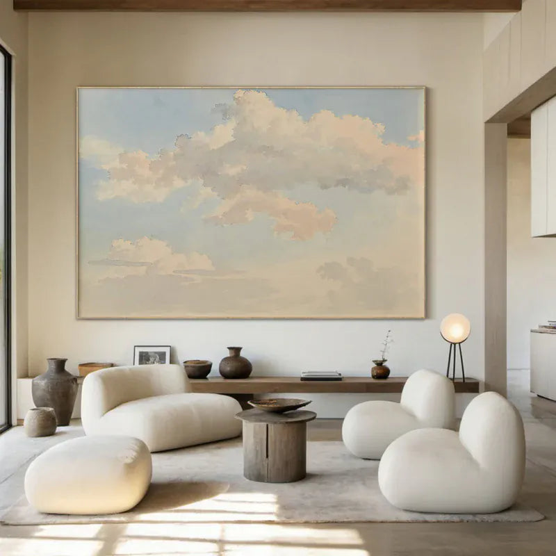 Tranquil Clouds – Modern Sky Landscape Canvas Art#AB0519041