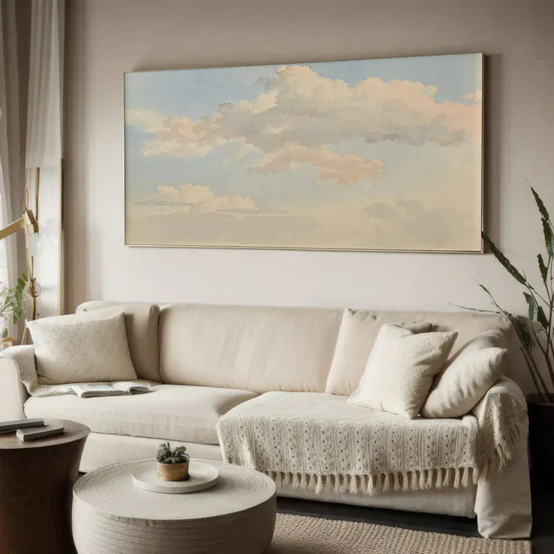 Tranquil Clouds – Modern Sky Landscape Canvas Art#AB0519041
