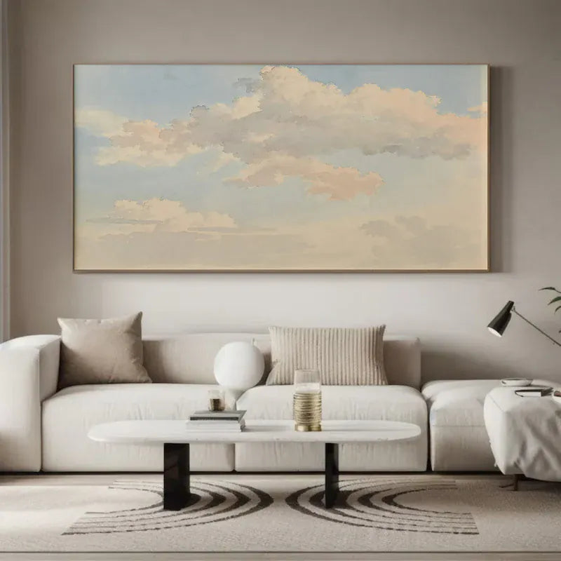 Tranquil Clouds – Modern Sky Landscape Canvas Art#AB0519041