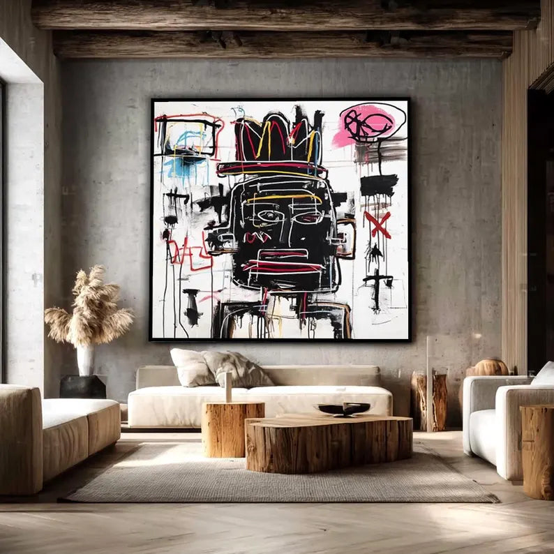 Urban Crown – Crowned Face Graffiti Wall Art#yy101501